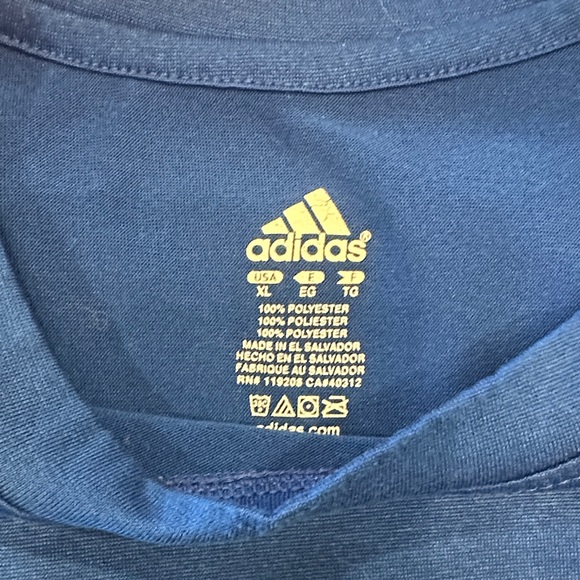 Adidas PITT Blue Tee with Gold Logo Sz XL - Picture 2 of 7